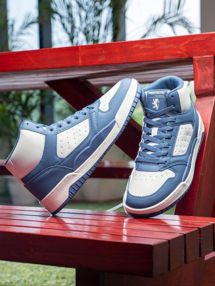 1000411630-700x933 Redtape High-Neck Sneakers | White-Blue Edition - Image 1