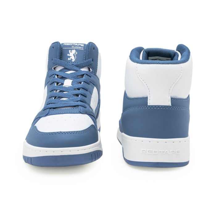 Redtape High-Neck Sneakers | White-Blue Edition - Image 2