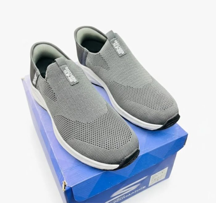 Skechers Mens Slip-On Shoe Dark Grey  Edition - Image 4