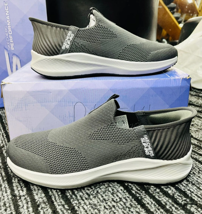 Skechers Mens Slip-On Shoe Dark Grey  Edition - Image 3
