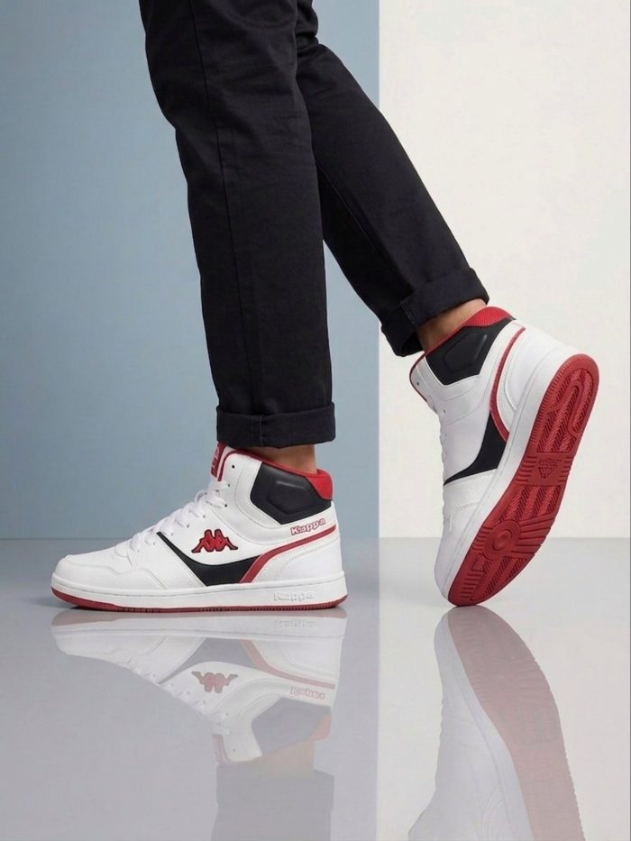 Kappa High-neck Sneakers| White-Red - Image 1