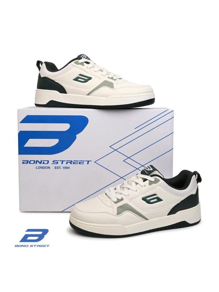1905 Redtape Bond Street Casual Sneakers | White-Green - Image 1