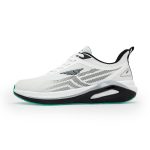 Athleisure Jacquard Mesh Sneakers for Men in Grey and Black - Image 3