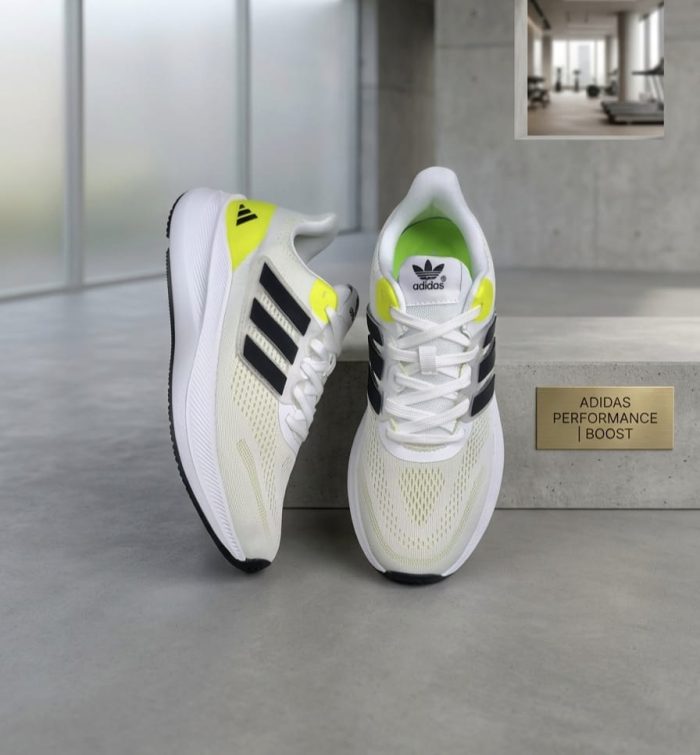 Adidas Pureboost 23 – White/Neon green - Image 3