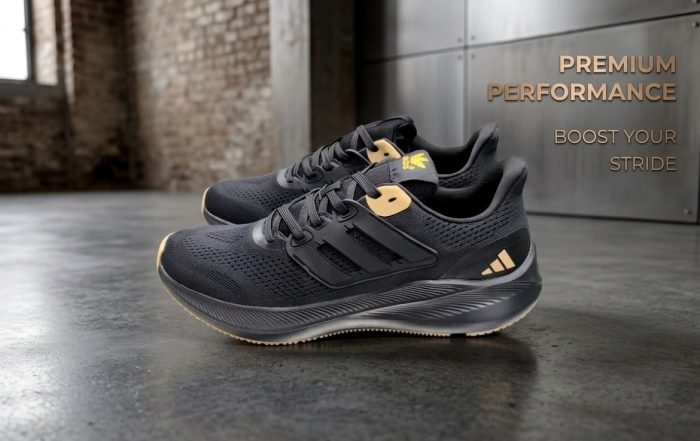 Adidas Pureboost 23 – Black/Metallic Gold - Image 2