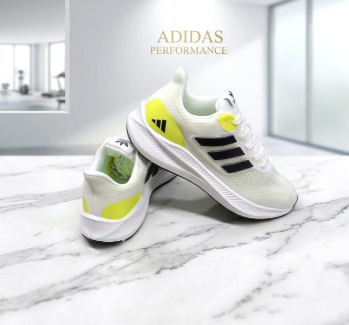 Adidas Pureboost 23 – White/Neon green - Image 2