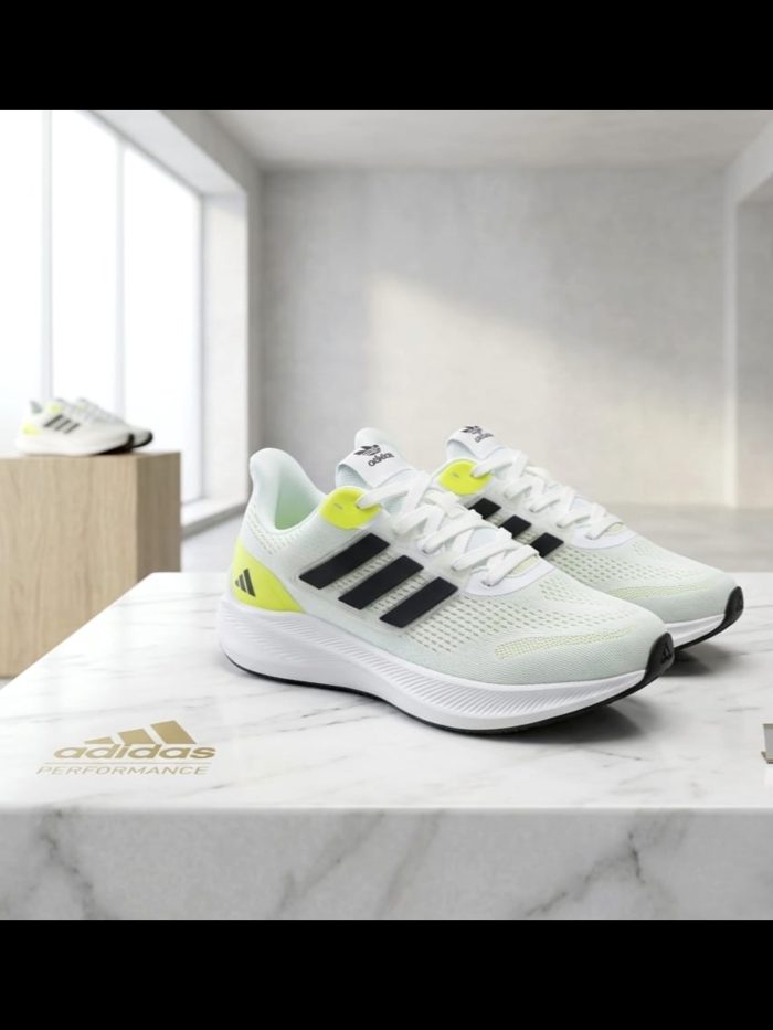 p Adidas Pureboost 23 – White/Neon green - Image 1