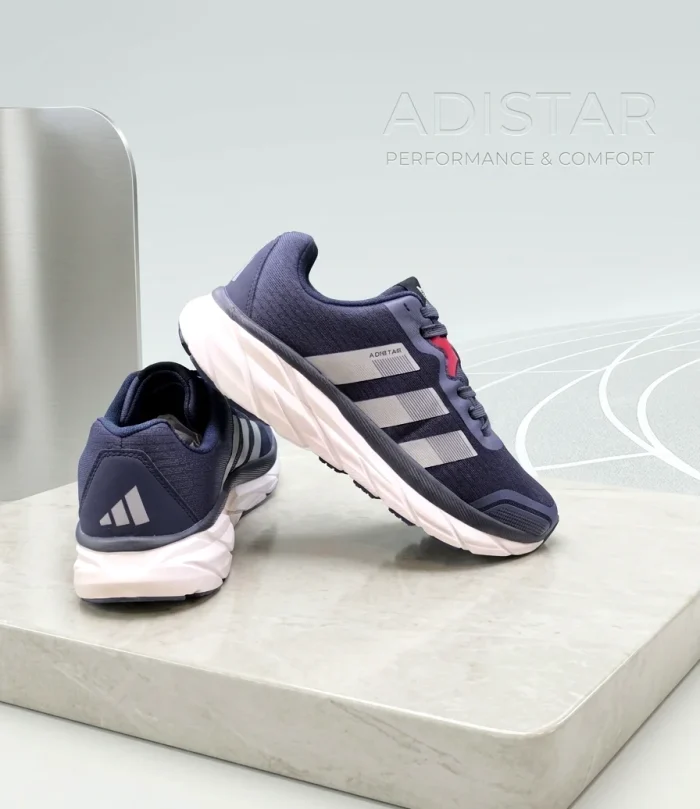 Adidas Adistar 3 Running Shoes – Navy Blue/Silver - Image 3