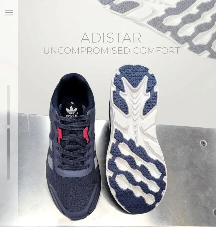 Adidas Adistar 3 Running Shoes – Navy Blue/Silver - Image 2